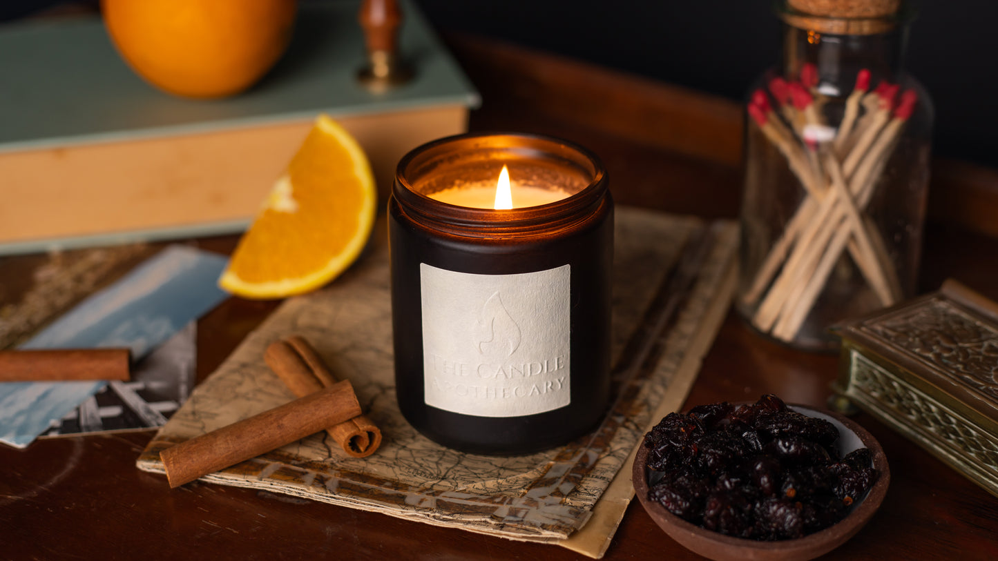 cinnamon cranberry & bayberry scented candle